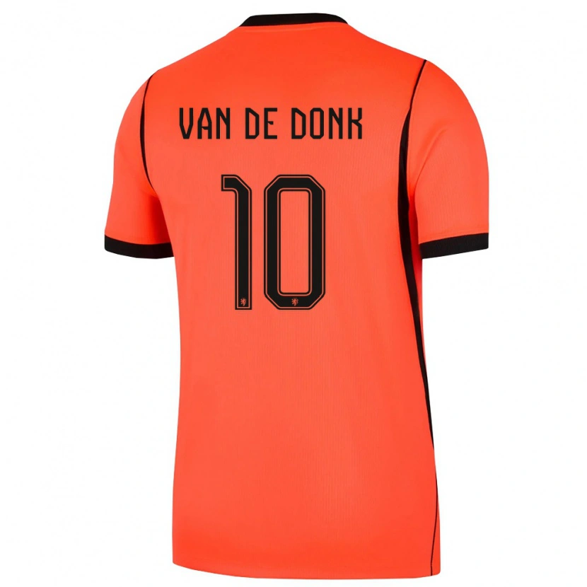 Danxen Hombre Camiseta Países Bajos Danielle Van De Donk #10 Naranja Negro 1ª Equipación 26-28 La Camisa