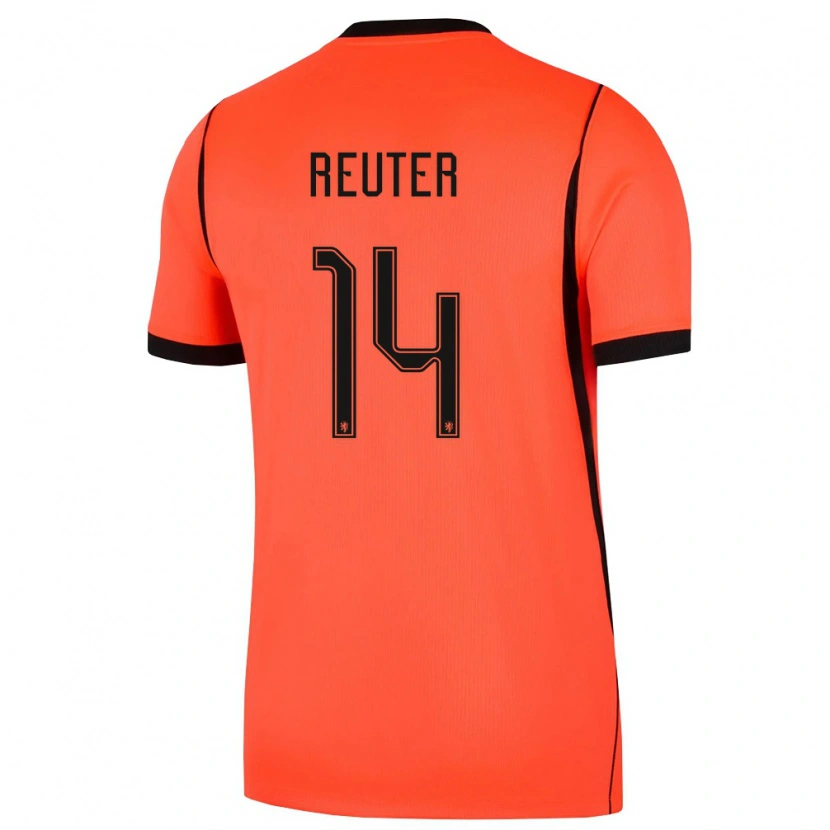 Danxen Hombre Camiseta Países Bajos Frederick Reuter #14 Naranja Negro 1ª Equipación 26-28 La Camisa
