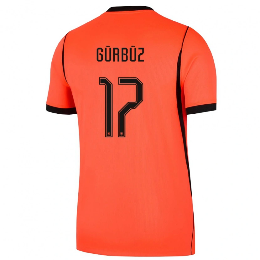 Danxen Hombre Camiseta Países Bajos Eser Gürbüz #17 Naranja Negro 1ª Equipación 26-28 La Camisa