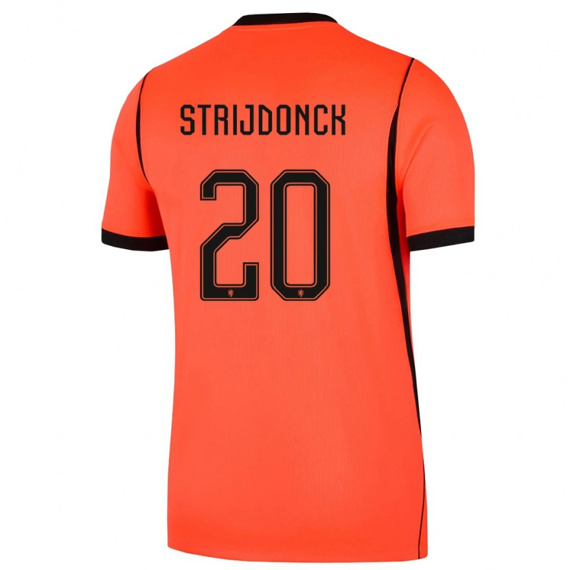 Danxen Hombre Camiseta Países Bajos Bayren Strijdonck #20 Naranja Negro 1ª Equipación 26-28 La Camisa