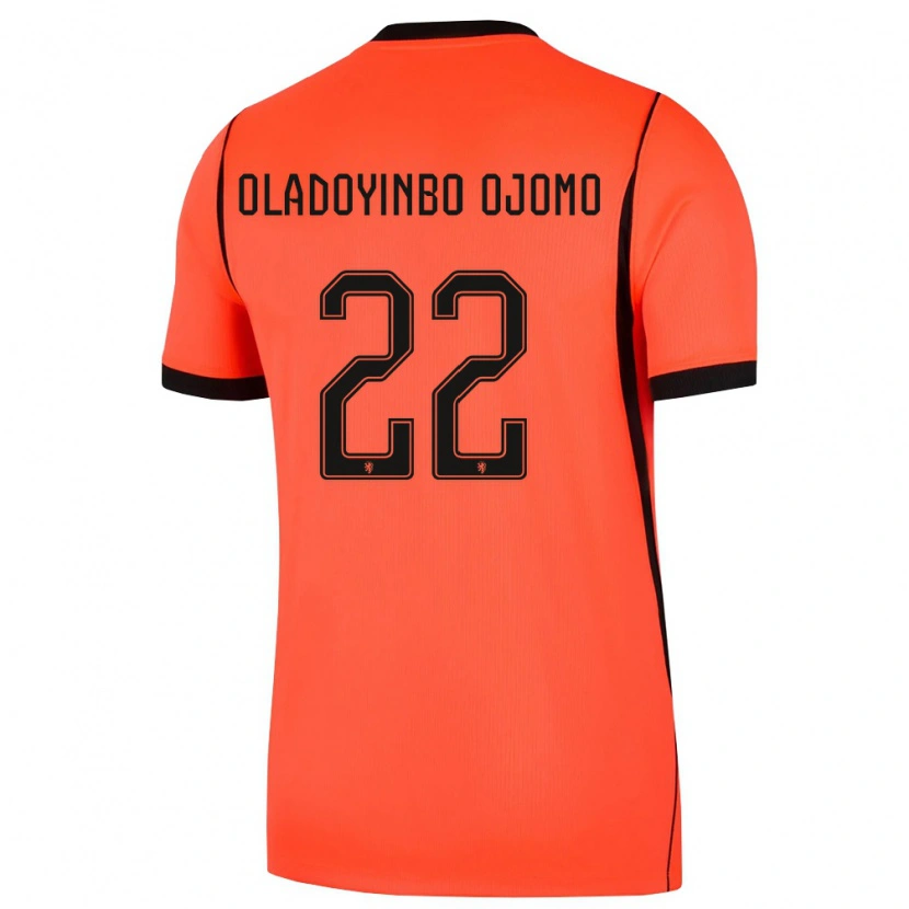 Danxen Hombre Camiseta Países Bajos Jeremiah Oladoyinbo Ojomo #22 Naranja Negro 1ª Equipación 26-28 La Camisa
