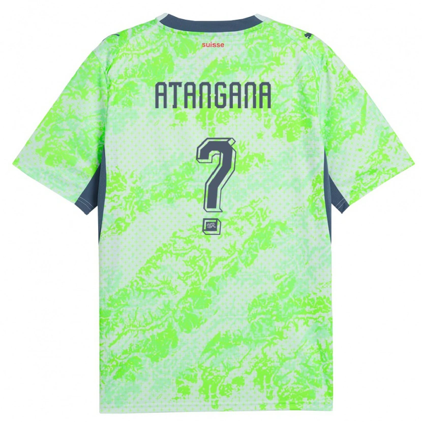 Danxen Hombre Camiseta Suiza Jamie Atangana #0 Verde Marino 2ª Equipación 26-28 La Camisa