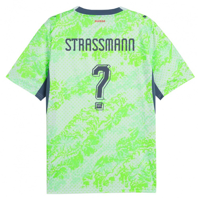 Danxen Hombre Camiseta Suiza Sven Strassmann #0 Verde Marino 2ª Equipación 26-28 La Camisa
