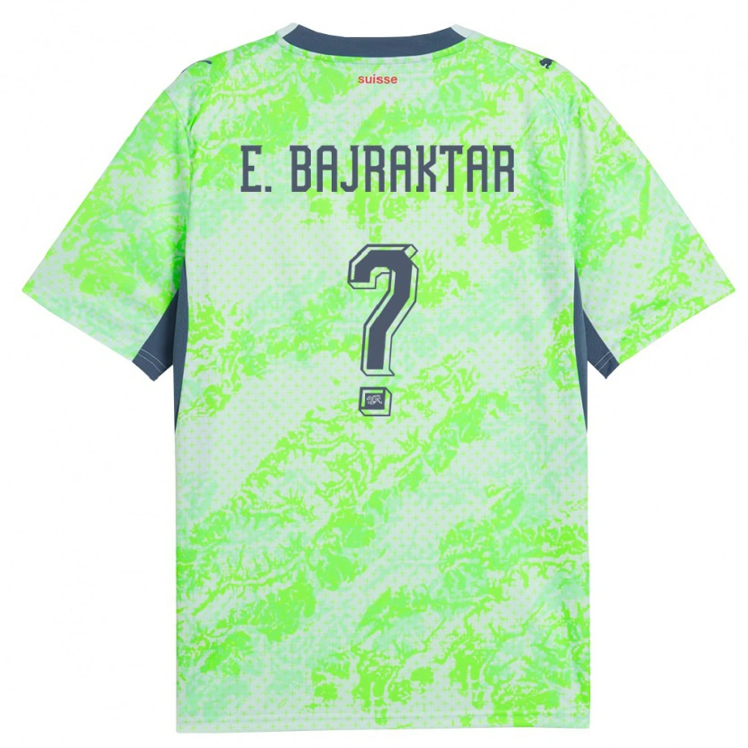 Danxen Hombre Camiseta Suiza Erblin Bajraktar #0 Verde Marino 2ª Equipación 26-28 La Camisa
