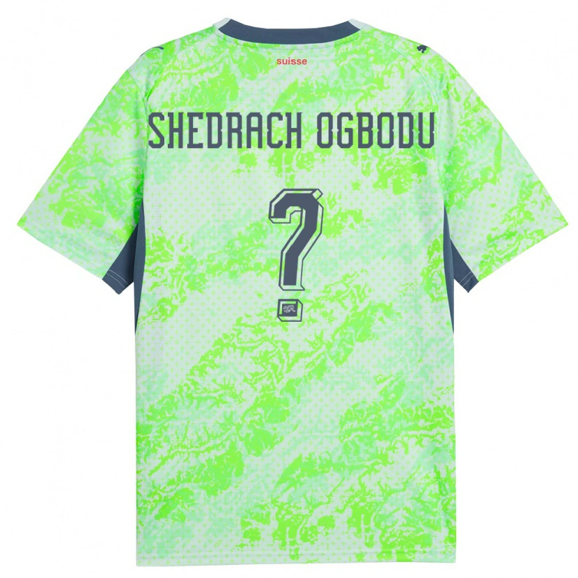 Danxen Hombre Camiseta Suiza Shedrach Ogbodu #0 Verde Marino 2ª Equipación 26-28 La Camisa