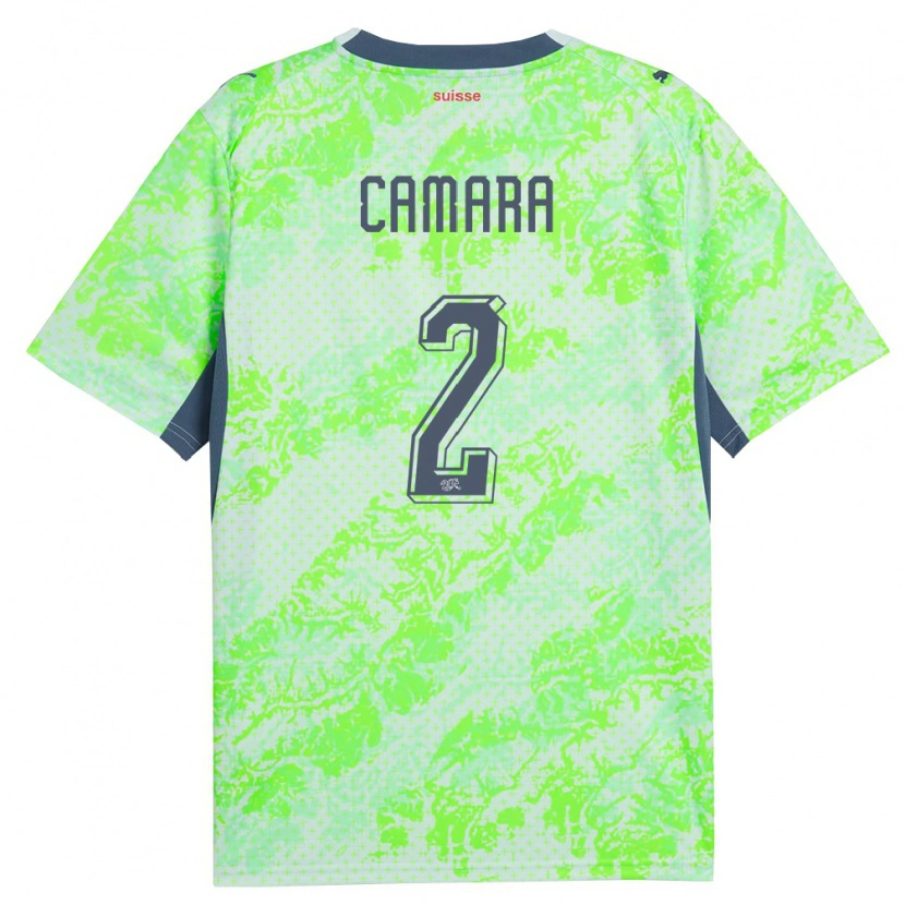 Danxen Hombre Camiseta Suiza Sambou Camara #2 Verde Marino 2ª Equipación 26-28 La Camisa