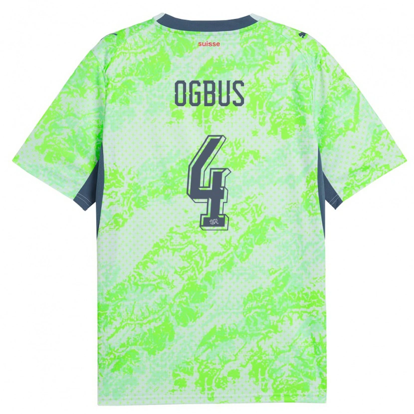 Danxen Hombre Camiseta Suiza Bruno Ogbus #4 Verde Marino 2ª Equipación 26-28 La Camisa