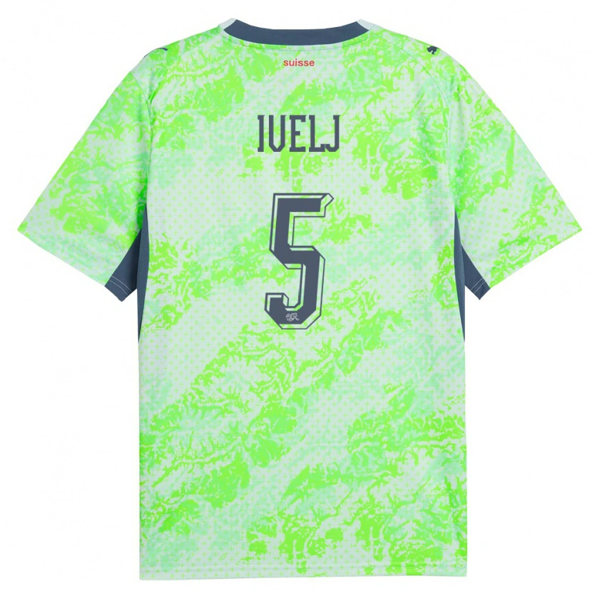 Danxen Hombre Camiseta Suiza Ivan Ivelj #5 Verde Marino 2ª Equipación 26-28 La Camisa