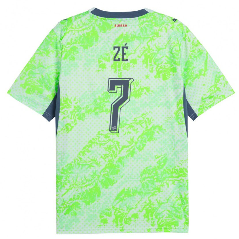 Danxen Hombre Camiseta Suiza Junior Zé #7 Verde Marino 2ª Equipación 26-28 La Camisa