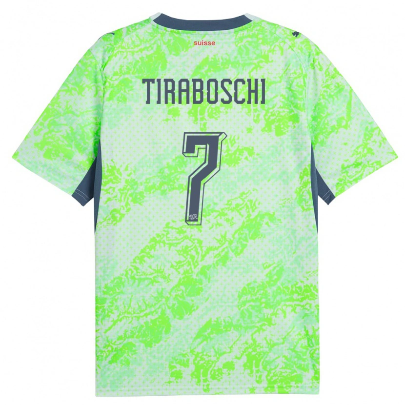 Danxen Hombre Camiseta Suiza Ian Tiraboschi #7 Verde Marino 2ª Equipación 26-28 La Camisa