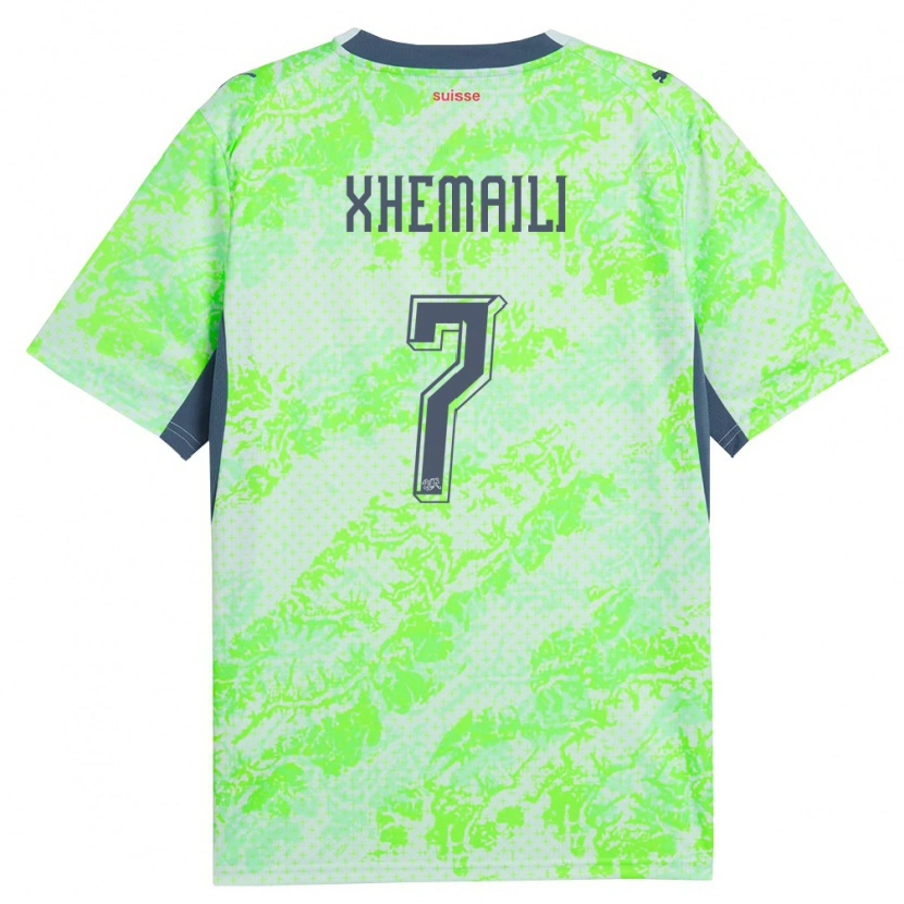 Danxen Hombre Camiseta Suiza Riola Xhemaili #7 Verde Marino 2ª Equipación 26-28 La Camisa
