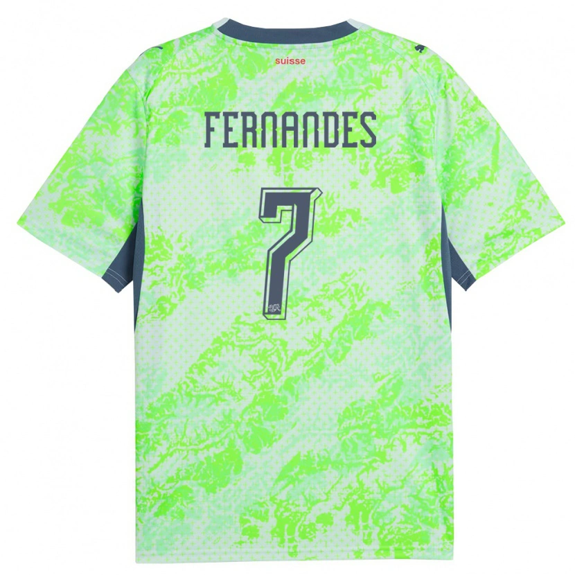 Danxen Hombre Camiseta Suiza Ruben Fernandes #7 Verde Marino 2ª Equipación 26-28 La Camisa