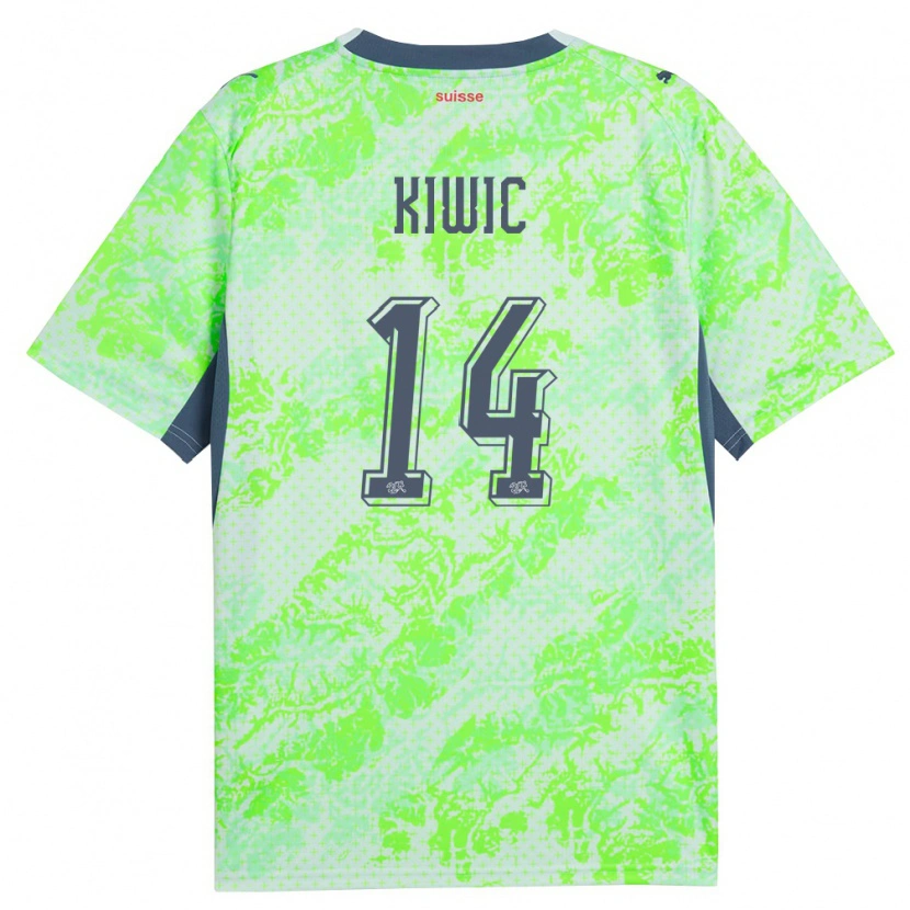 Danxen Hombre Camiseta Suiza Rahel Kiwic #14 Verde Marino 2ª Equipación 26-28 La Camisa