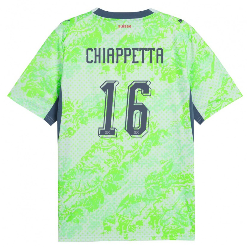 Danxen Hombre Camiseta Suiza Carmine Chiappetta #16 Verde Marino 2ª Equipación 26-28 La Camisa