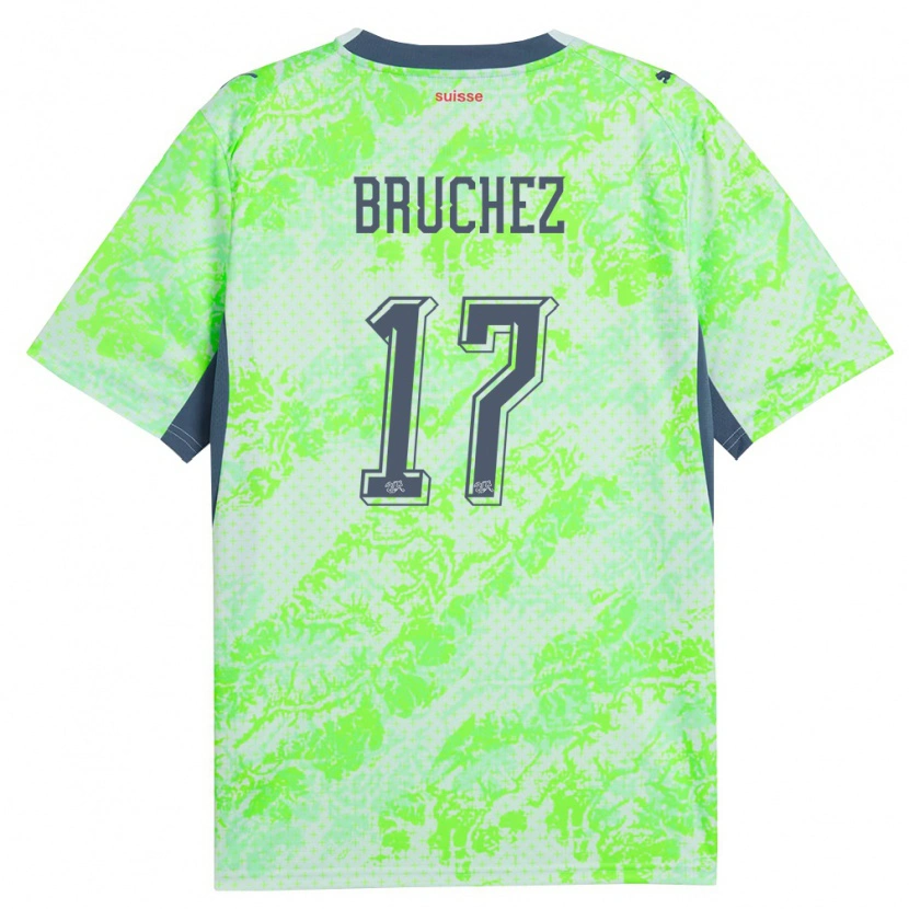 Danxen Hombre Camiseta Suiza Ethan Bruchez #17 Verde Marino 2ª Equipación 26-28 La Camisa