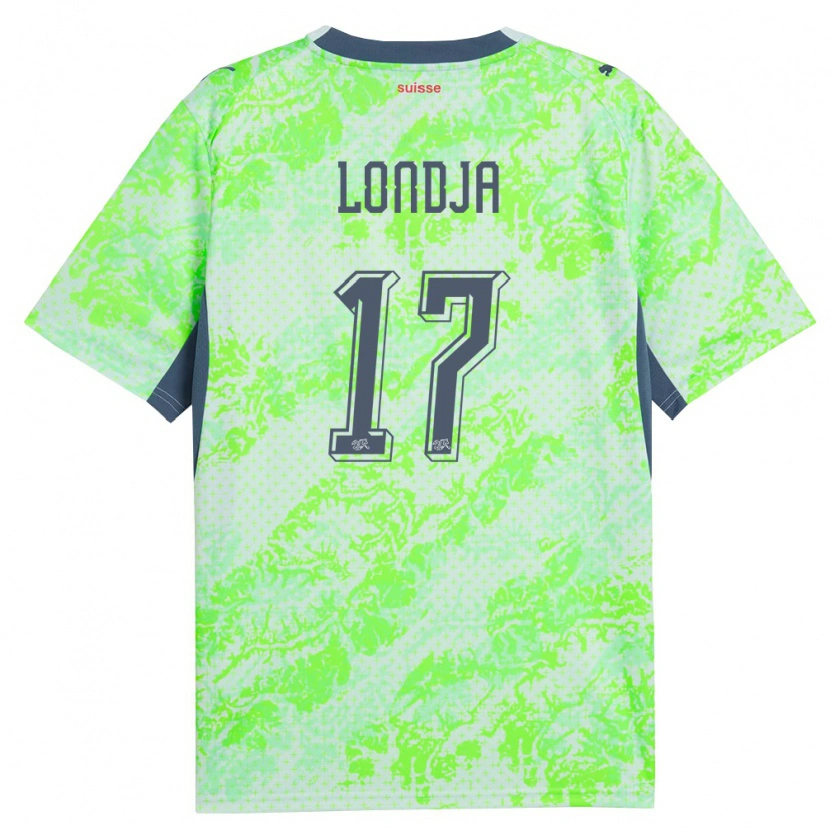 Danxen Hombre Camiseta Suiza Ruben Londja #17 Verde Marino 2ª Equipación 26-28 La Camisa