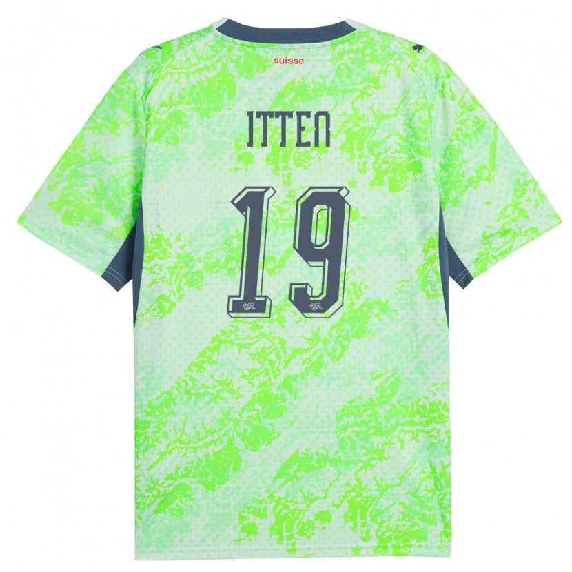 Danxen Hombre Camiseta Suiza Cedric Itten #19 Verde Marino 2ª Equipación 26-28 La Camisa