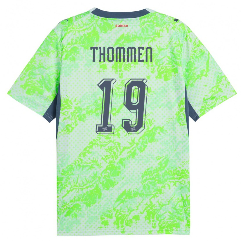Danxen Hombre Camiseta Suiza Loan Thommen #19 Verde Marino 2ª Equipación 26-28 La Camisa