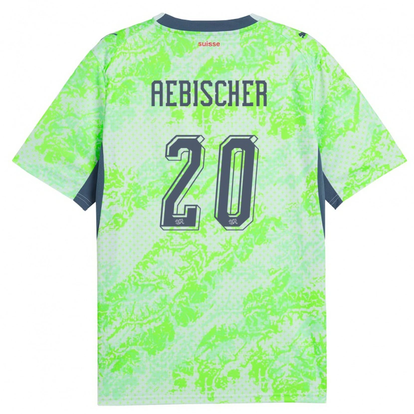 Danxen Hombre Camiseta Suiza Michel Aebischer #20 Verde Marino 2ª Equipación 26-28 La Camisa