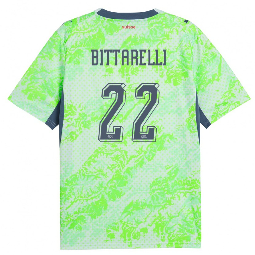Danxen Hombre Camiseta Suiza Lorenzo Bittarelli #22 Verde Marino 2ª Equipación 26-28 La Camisa