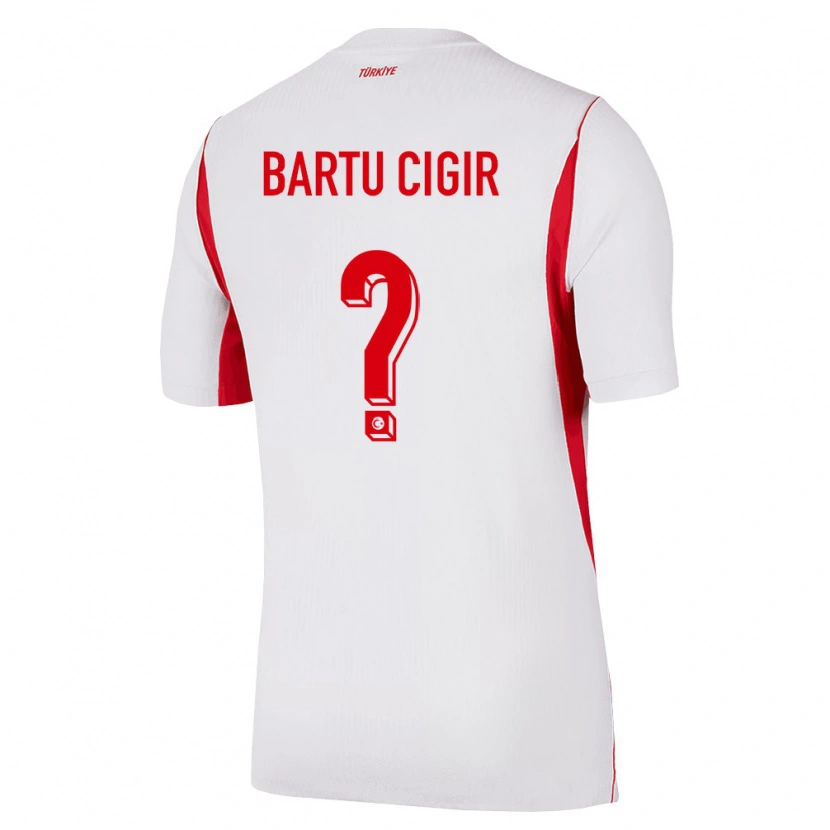 Danxen Hombre Camiseta Turquía Can Bartu Çığır #0 Blanco Rojo Borgoña 2ª Equipación 26-28 La Camisa