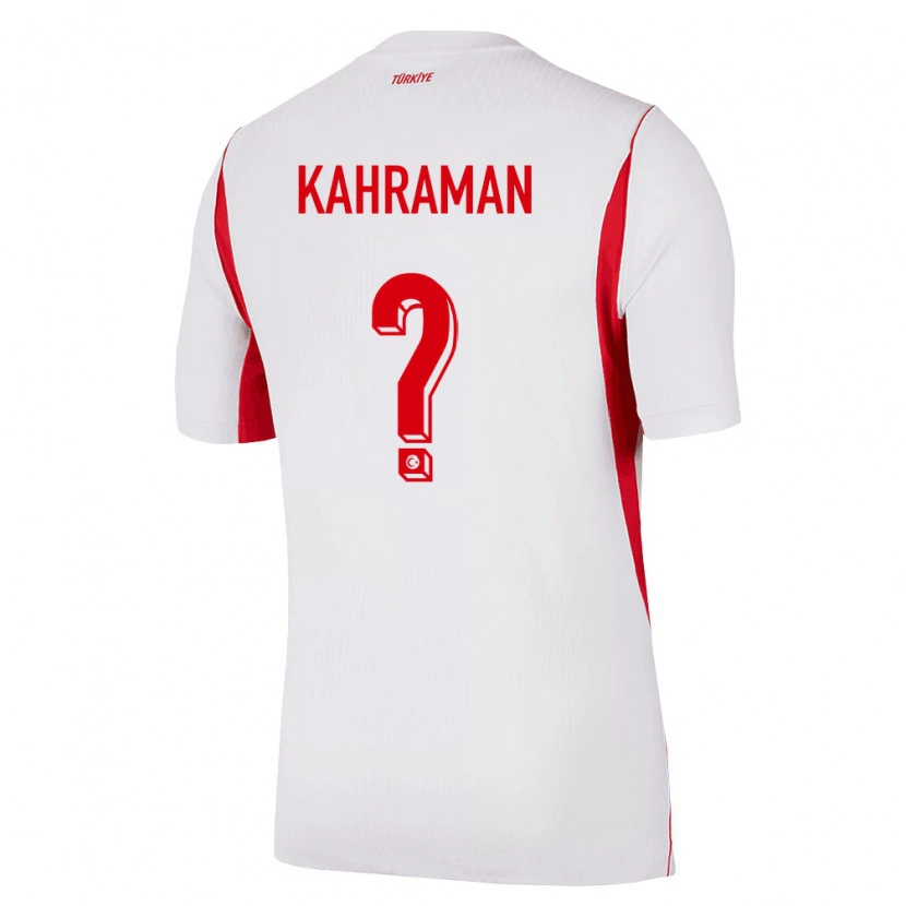 Danxen Hombre Camiseta Turquía Osman Kahraman #0 Blanco Rojo Borgoña 2ª Equipación 26-28 La Camisa