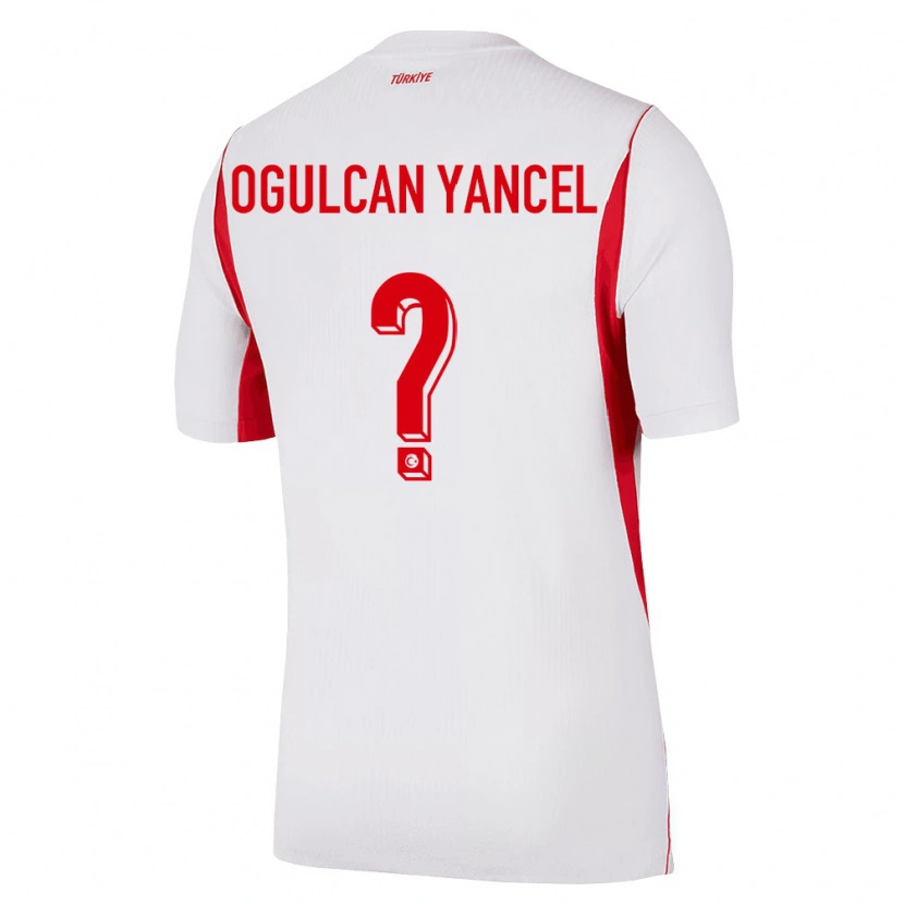 Danxen Hombre Camiseta Turquía Necati Oğulcan Yançel #0 Blanco Rojo Borgoña 2ª Equipación 26-28 La Camisa
