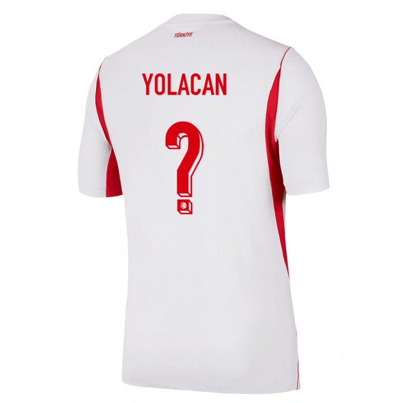 Danxen Hombre Camiseta Turquía Baran Yolaçan #0 Blanco Rojo Borgoña 2ª Equipación 26-28 La Camisa
