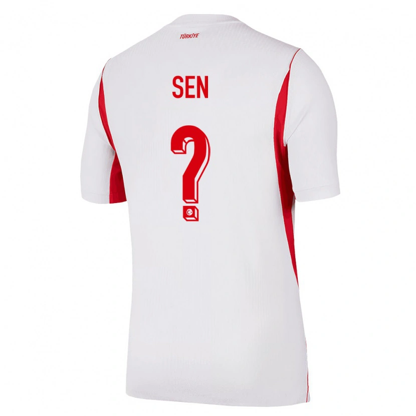 Danxen Hombre Camiseta Turquía Hüseyin Şen #0 Blanco Rojo Borgoña 2ª Equipación 26-28 La Camisa