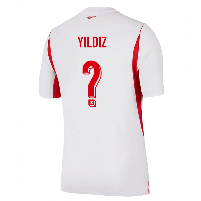 Danxen Hombre Camiseta Turquía Mine Yıldız #0 Blanco Rojo Borgoña 2ª Equipación 26-28 La Camisa