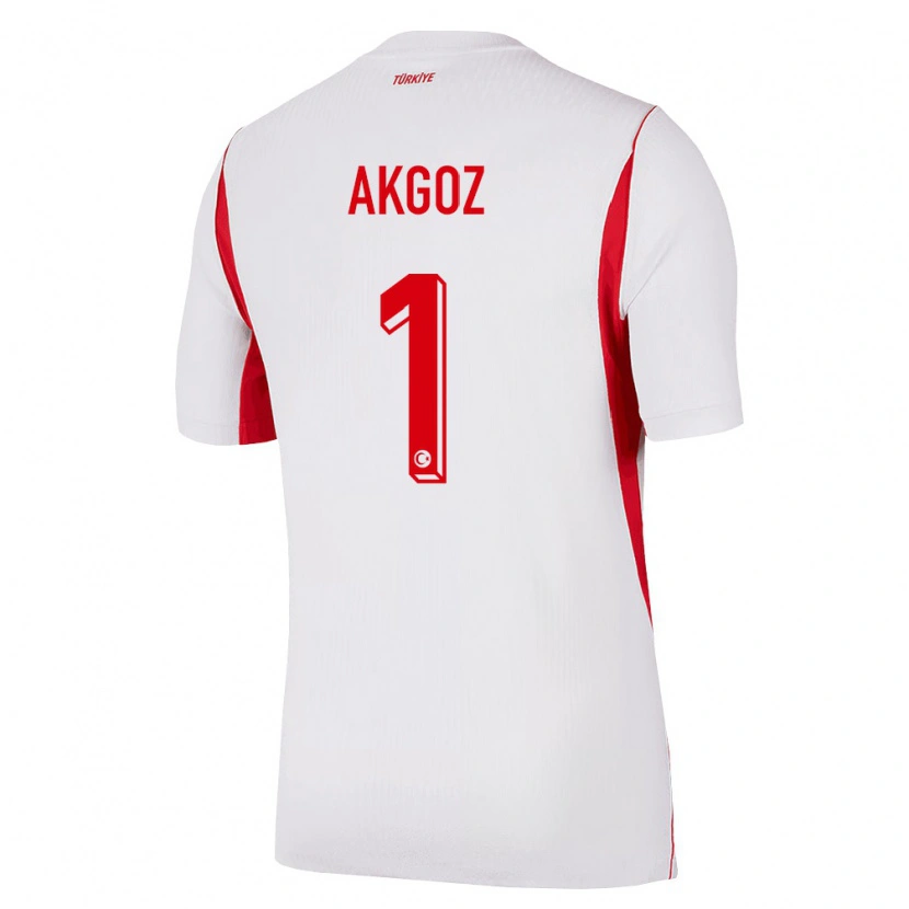 Danxen Hombre Camiseta Turquía Selda Akgöz #1 Blanco Rojo Borgoña 2ª Equipación 26-28 La Camisa