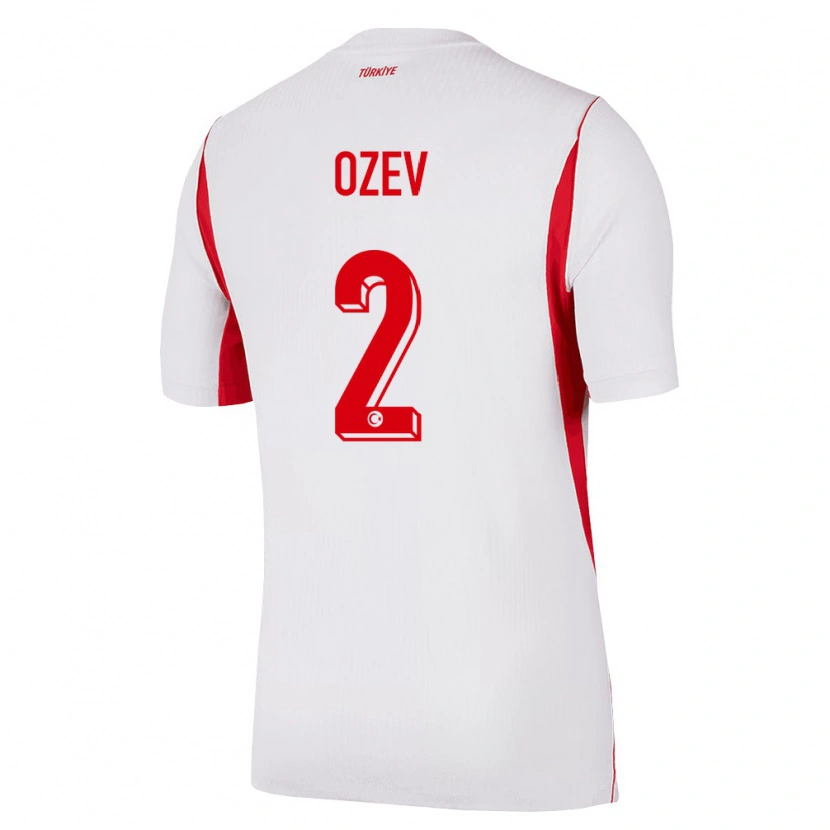 Danxen Hombre Camiseta Turquía Ümran Özev #2 Blanco Rojo Borgoña 2ª Equipación 26-28 La Camisa