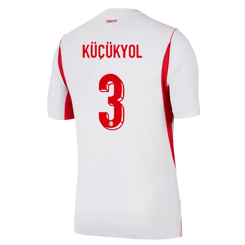 Danxen Hombre Camiseta Turquía Serhat Küçükyol #3 Blanco Rojo Borgoña 2ª Equipación 26-28 La Camisa
