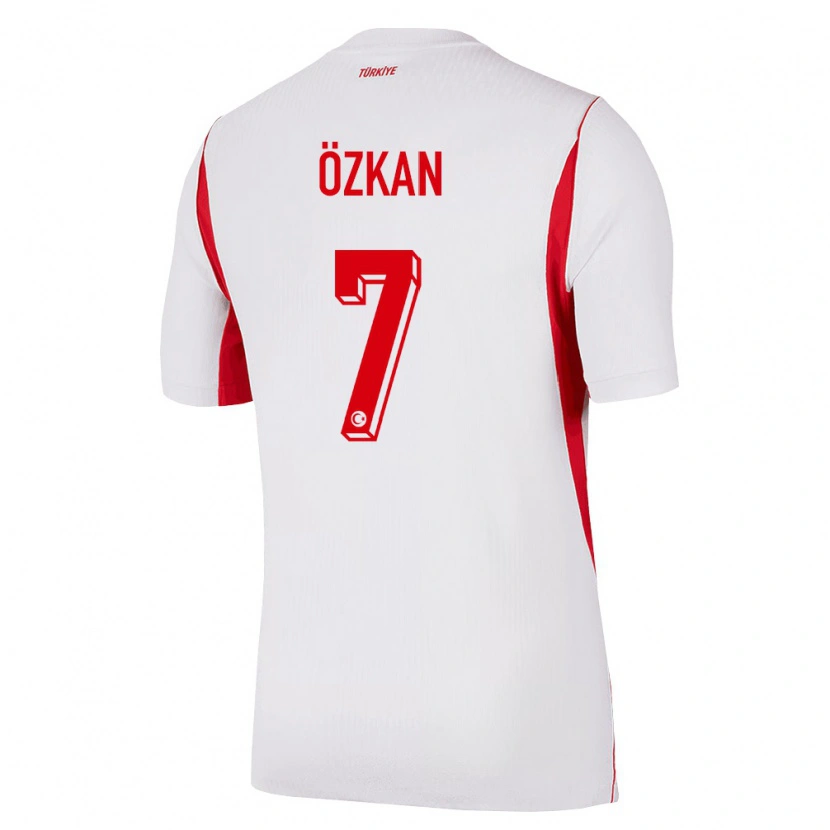 Danxen Hombre Camiseta Turquía Noyan Özkan #7 Blanco Rojo Borgoña 2ª Equipación 26-28 La Camisa
