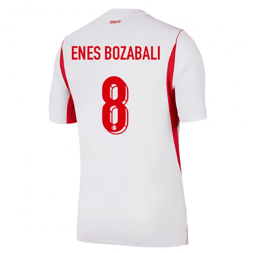 Danxen Hombre Camiseta Turquía Mustafa Enes Bozabalı #8 Blanco Rojo Borgoña 2ª Equipación 26-28 La Camisa
