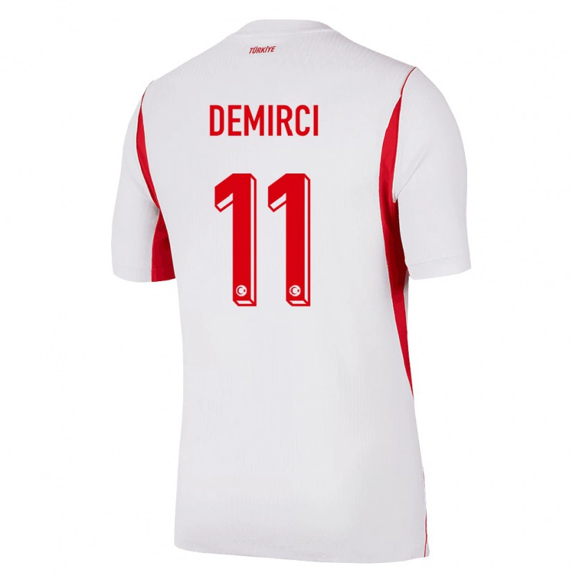 Danxen Hombre Camiseta Turquía Deniz Demirci #11 Blanco Rojo Borgoña 2ª Equipación 26-28 La Camisa