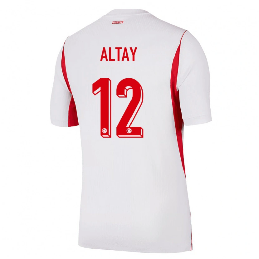 Danxen Hombre Camiseta Turquía Altay Bayındır #12 Blanco Rojo Borgoña 2ª Equipación 26-28 La Camisa