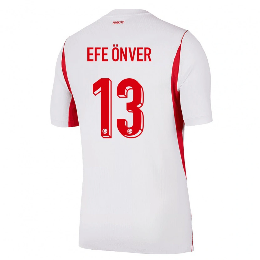 Danxen Hombre Camiseta Turquía Yaşar Efe Önver #13 Blanco Rojo Borgoña 2ª Equipación 26-28 La Camisa