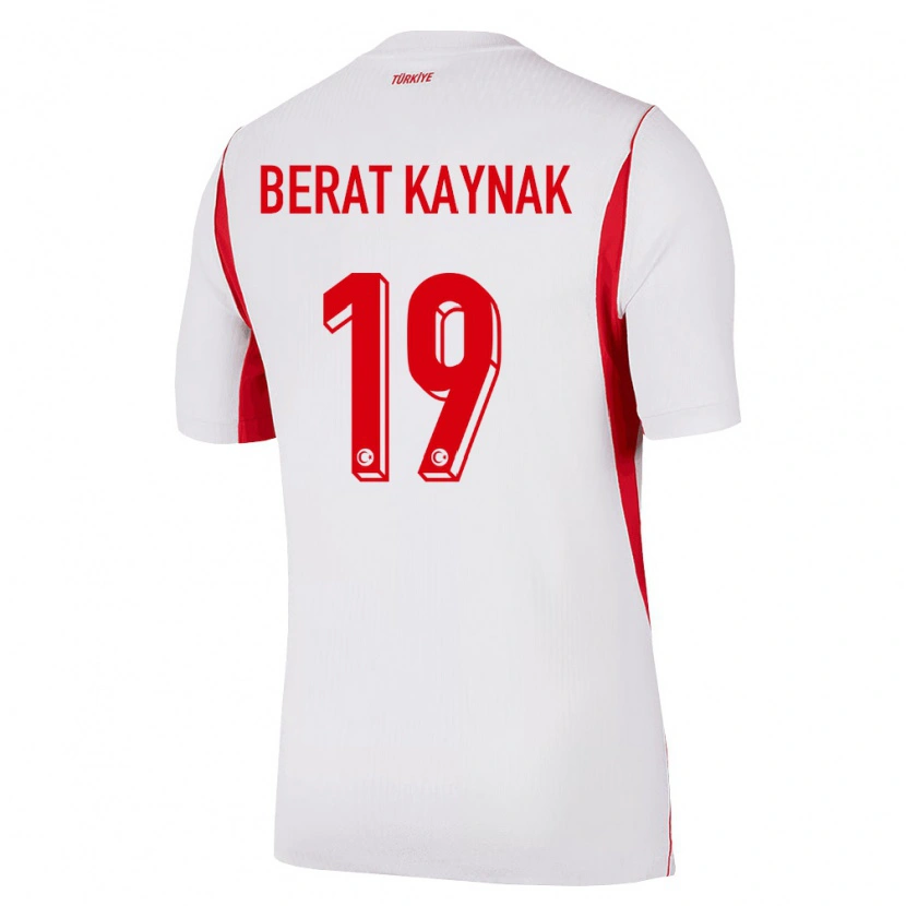 Danxen Hombre Camiseta Turquía Ensar Berat Kaynak #19 Blanco Rojo Borgoña 2ª Equipación 26-28 La Camisa