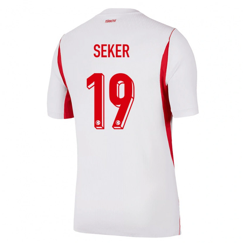 Danxen Hombre Camiseta Turquía Busem Şeker #19 Blanco Rojo Borgoña 2ª Equipación 26-28 La Camisa