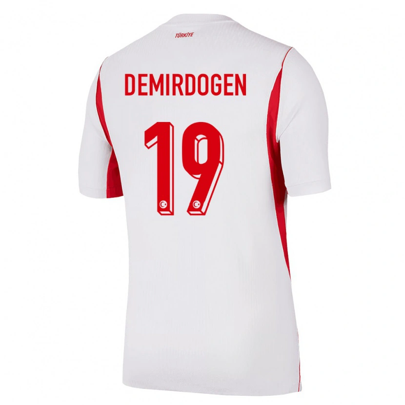Danxen Hombre Camiseta Turquía Neslihan Demirdögen #19 Blanco Rojo Borgoña 2ª Equipación 26-28 La Camisa