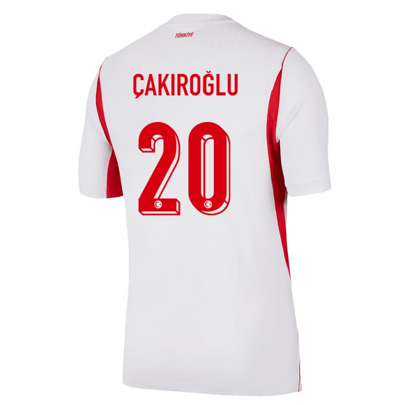 Danxen Hombre Camiseta Turquía Onuralp Çakıroğlu #20 Blanco Rojo Borgoña 2ª Equipación 26-28 La Camisa