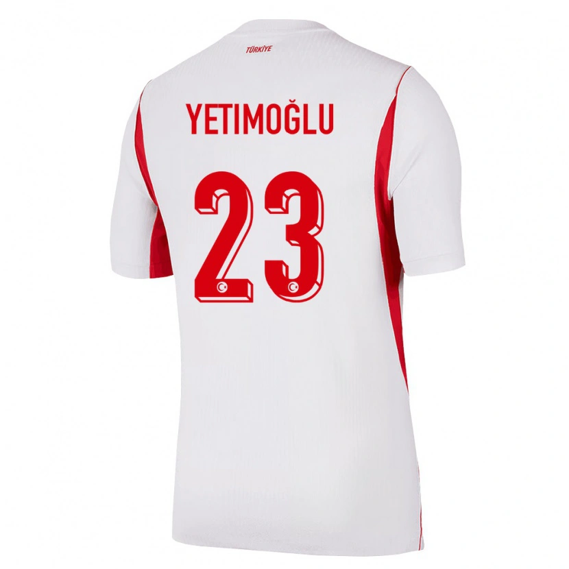 Danxen Hombre Camiseta Turquía Yiğit Yetimoğlu #23 Blanco Rojo Borgoña 2ª Equipación 26-28 La Camisa