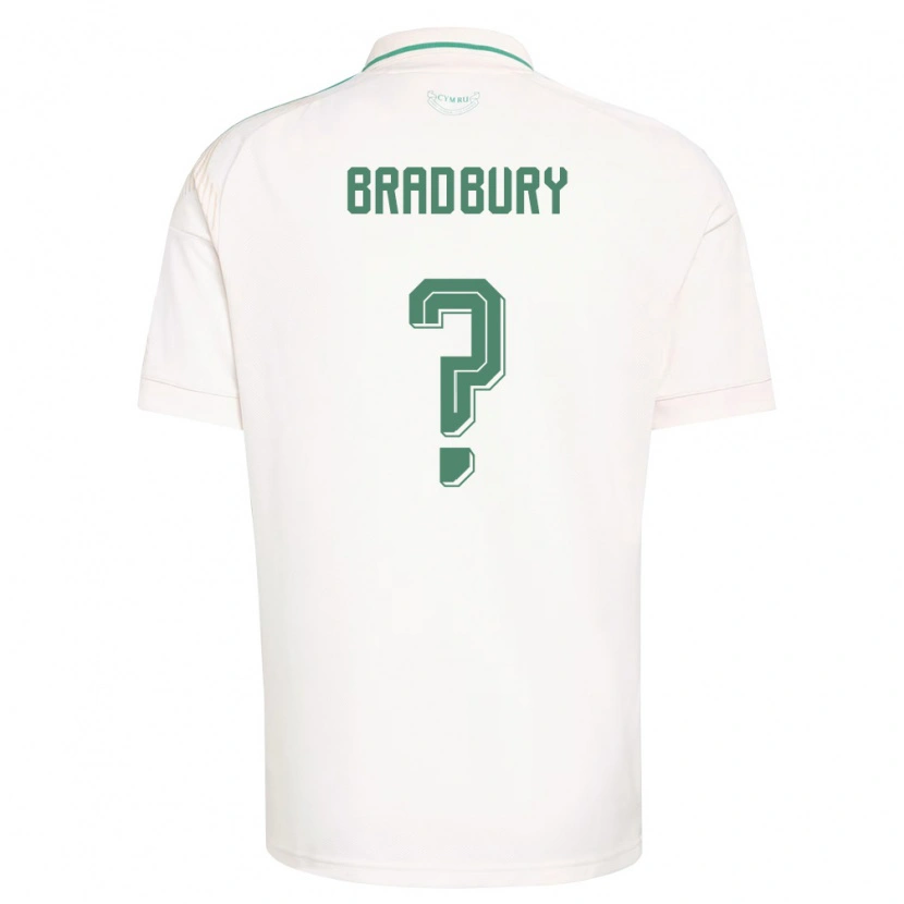 Danxen Hombre Camiseta Gales Louie Bradbury #0 Blanco Marrón Verde 2ª Equipación 26-28 La Camisa