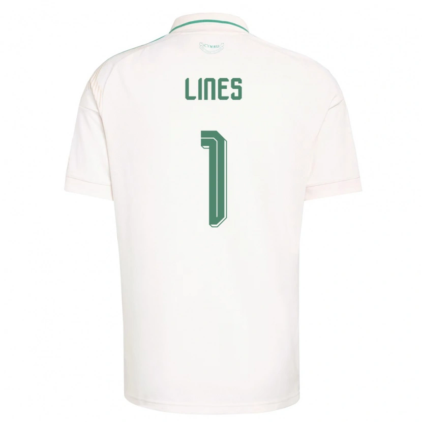 Danxen Hombre Camiseta Gales Luis Lines #1 Blanco Marrón Verde 2ª Equipación 26-28 La Camisa