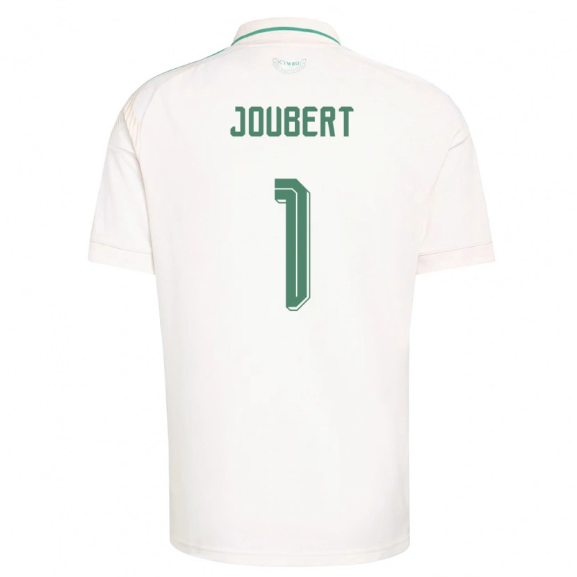 Danxen Hombre Camiseta Gales Lucas Joubert #1 Blanco Marrón Verde 2ª Equipación 26-28 La Camisa