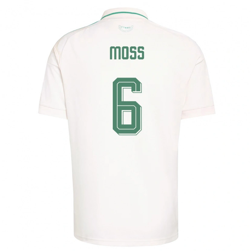 Danxen Hombre Camiseta Gales Lennon Moss #6 Blanco Marrón Verde 2ª Equipación 26-28 La Camisa