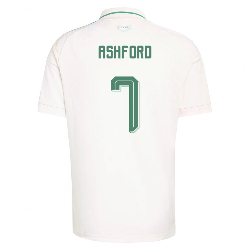 Danxen Hombre Camiseta Gales Cian Ashford #7 Blanco Marrón Verde 2ª Equipación 26-28 La Camisa