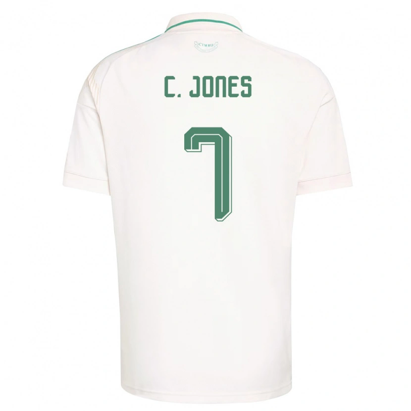 Danxen Hombre Camiseta Gales Callum Jones #7 Blanco Marrón Verde 2ª Equipación 26-28 La Camisa