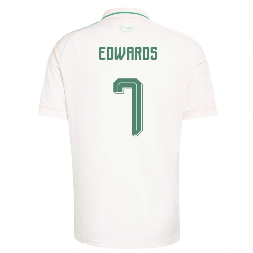 Danxen Hombre Camiseta Gales Oliver Edwards #7 Blanco Marrón Verde 2ª Equipación 26-28 La Camisa